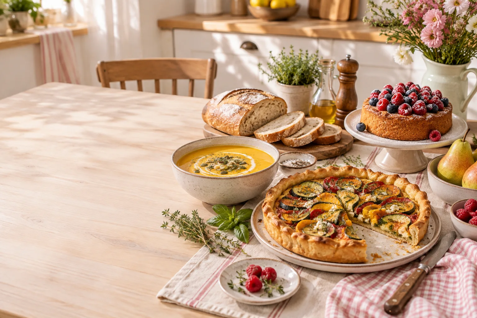 Una mesa con platos caseros, imagen de KitchenPause